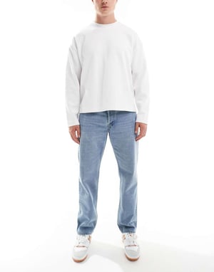 ONLY & SONS straight fit jeans in light blue wash