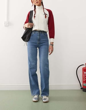 Dr Denim Moxy raka jeans i cape light vintage worn blue