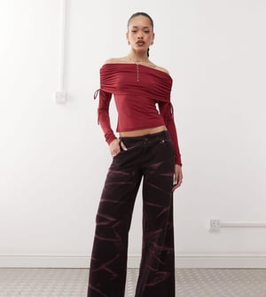 Labelrail x Jennifer McKing baggy oversized distressed wash jeans in black