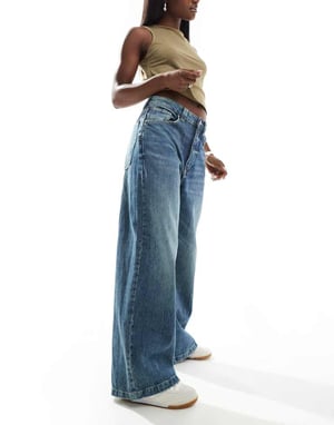Cotton On super baggy jeans i blå skymning denim