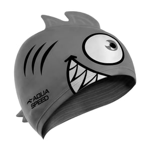 Boys Girls Piranha-mönstrad simhuva | Silikon 3D-utskrift lätt passande simhuva
