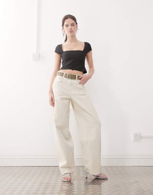 Miss Sixty boyfriend fit denim jeans in off white