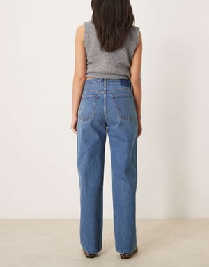 Abercrombie & Fitch mid rise slouchy fit jeans i mörk tvätt