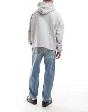 ASOS DESIGN barrel fit jeans in light wash blue