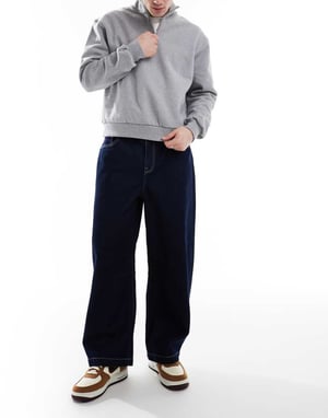 ASOS DESIGN hästskojeans i indigo