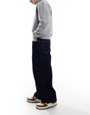 ASOS DESIGN hästskojeans i indigo