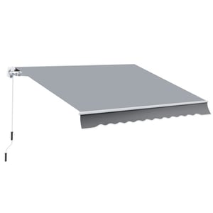 4goodz Zonneluifel, 3,95 x 2,45 m zonnescherm met handzwengel /wit