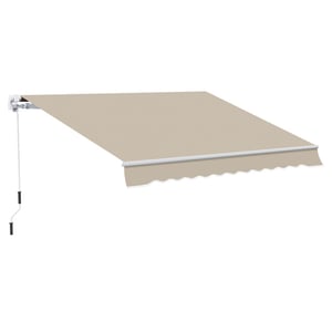 4goodz Zonneluifel, 3,95 x 2,45 m zonnescherm met handzwengel + beige