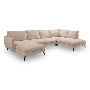 Furnilux Toronto u-shape bank rechts beige moderne loungebank met koudschuim