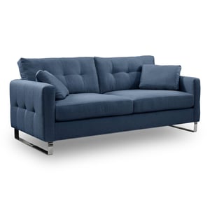 Furnilux Hera 2.5-zits bank donkerblauw | moderne slede-bank | stijlvol wooncomfort