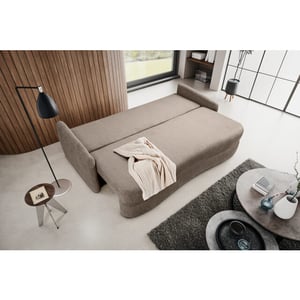 Furnilux Diana 3-zits sofa bed beige | moderne slaapbank met tekstiel