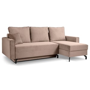 Furnilux Marti sofa bed l-shape rechts oud roze | moderne hoekbank | sofabed
