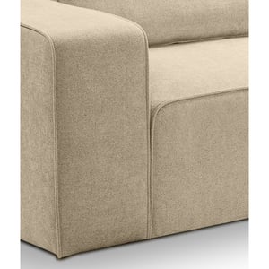 Furnilux Luxe hoekbank rechts beige | stijlvolle woonbank in trendy geweven stof