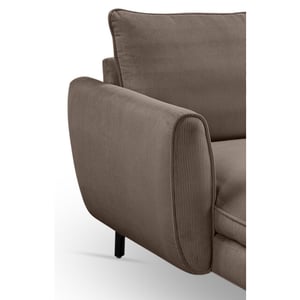 Furnilux Toronto u-shape hoekbank rechts bruin-beige | moderne woonbank met koudschuim