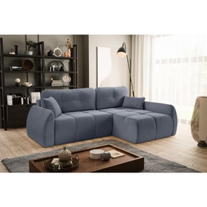 Furnilux Sancho hoekbank bed rechts blauwgrijs modulaire hoeksofa met slaapfunctie