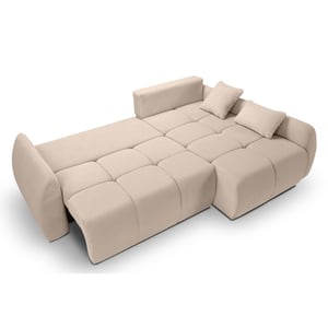 Furnilux Sancho hoekbank bed rechts beige | premium corduroy hoeksofa