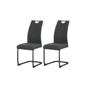 Furnilux Hanna stoel set van 2 in antraciet moderne design fauteuils
