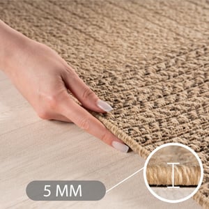 Muratap Timber rond buitenkleed – jute look – weerbestendig – 120 cm rond