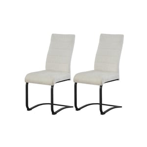 Furnilux Leni eetkamerstoel set van 2 in crème moderne fauteuil met pocketvering
