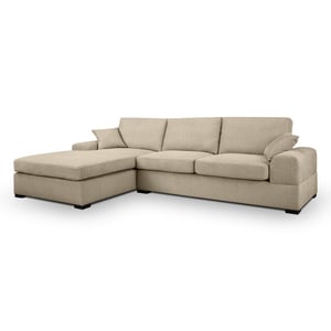 Furnilux Veda l-vormige sofa links beige | moderne loungebank met textiel
