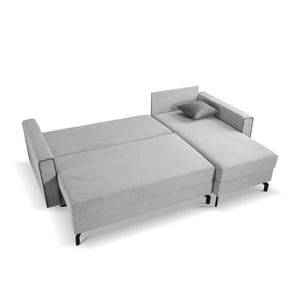 Furnilux Marti sofa bed l-shape rechts lichtgrijs | moderne hoekbank met slaapfunctie