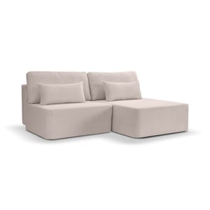 Furnilux Amsterix l-vormige sofa bed rechts grijs- | zachte corduroy | slaapcomfort