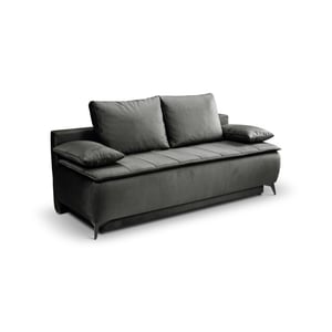 Furnilux Sendi sofa bed 2-zits grijs-beige | luxe velour sofa | opbergbank