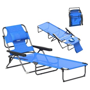 4goodz Ligstoel opvouwbaar weerbestendig 194x72x89 cm zwart+