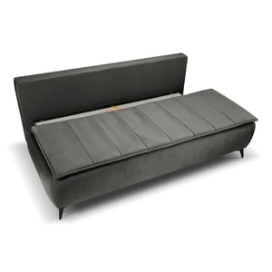 Furnilux Sendi sofa bed 2-zits grijs-beige | luxe velour sofa | opbergbank