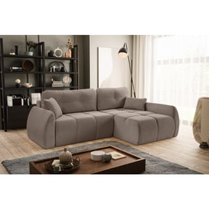 Furnilux Sancho hoekbank bed rechts bruin-beige | modulaire design hoeksofa