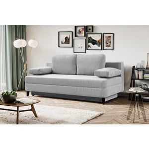 Furnilux Sorto sofa bed 2.5 zits lichtgrijs | moderne slaapbank met corduroy