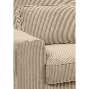 Furnilux Bolivia l-vormige sofa rechts beige | moderne linnen bank met relaxcomfort