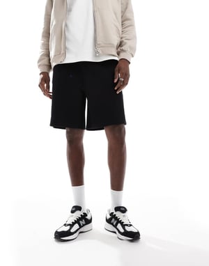 ASOS DESIGN oversized shorts i våffeltextur i svart