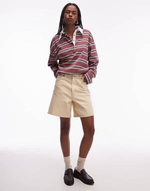 Topshop denim jort in buttermilk