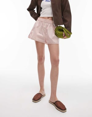 Topshop randig boxershorts i rosa