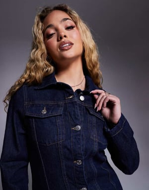 ASOS DESIGN skjortklänning med krage i blått