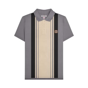 Lambretta Unisex Adult Classic Yarn Dyed Stripe Polo Shirt (Iron)