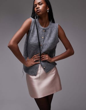 Topshop co-ord tung satin mikro mini i rosa