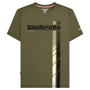 Lambretta Mens Racing Stripe T-Shirt (Khaki)