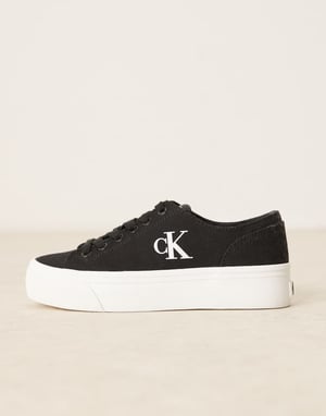 Calvin Klein vulk flatform canvas trainers i svart