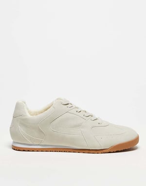 ASOS DESIGN sneakers i beige med frottéinredning