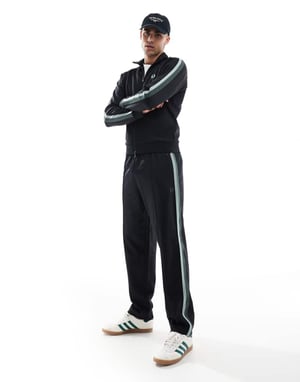 Fred Perry co-ord two colour taped track joggers in black