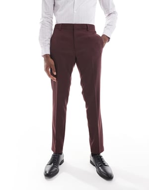 ASOS DESIGN skinny suit trousers in brown
