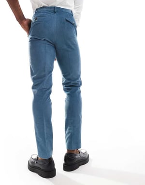 Twisted Tailor Aston kostym slim byxor i blått set