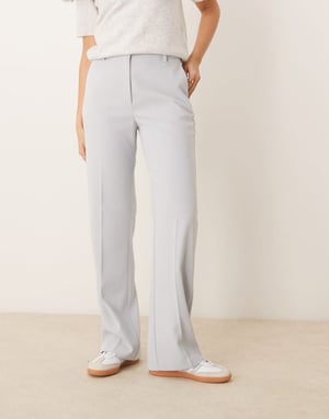 ASOS DESIGN skräddarsydda högmidjade raka byxor i ljusblått