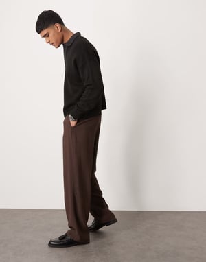 ASOS DESIGN vida smartbyxor i brunt