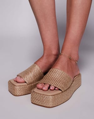 Public Desire Eclipse raffia slip-on flatformsandaler