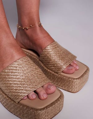 Public Desire Eclipse raffia slip-on flatformsandaler