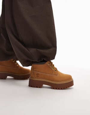 Timberland Stone Street Nellie platform boots in wheat nubuck