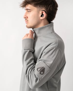 Hartsfield Moose Knuckles Hartsfield 1/4 Zip Sweatshirt Quarter Zip Sweatshirt in Grey